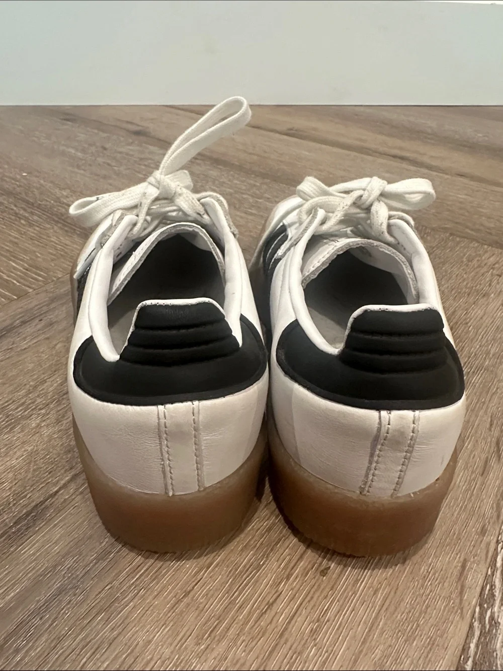 Adidas Samba Sneakers - White & Black with Gum Sole, 6.5M